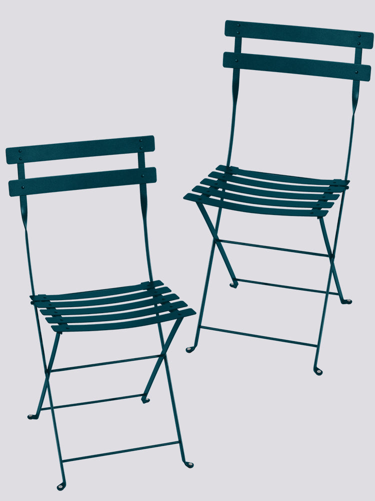 Bistro Metal Chair Set of 2 Acapulco Blue