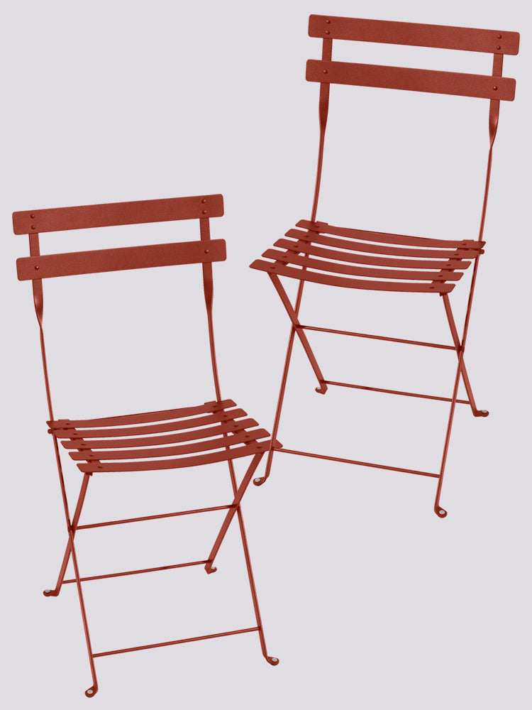 Bistro Metal Chair Set of 2 Red Ochre