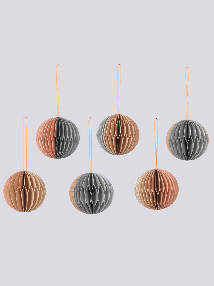 Honeycomb Baubles Set of 6
