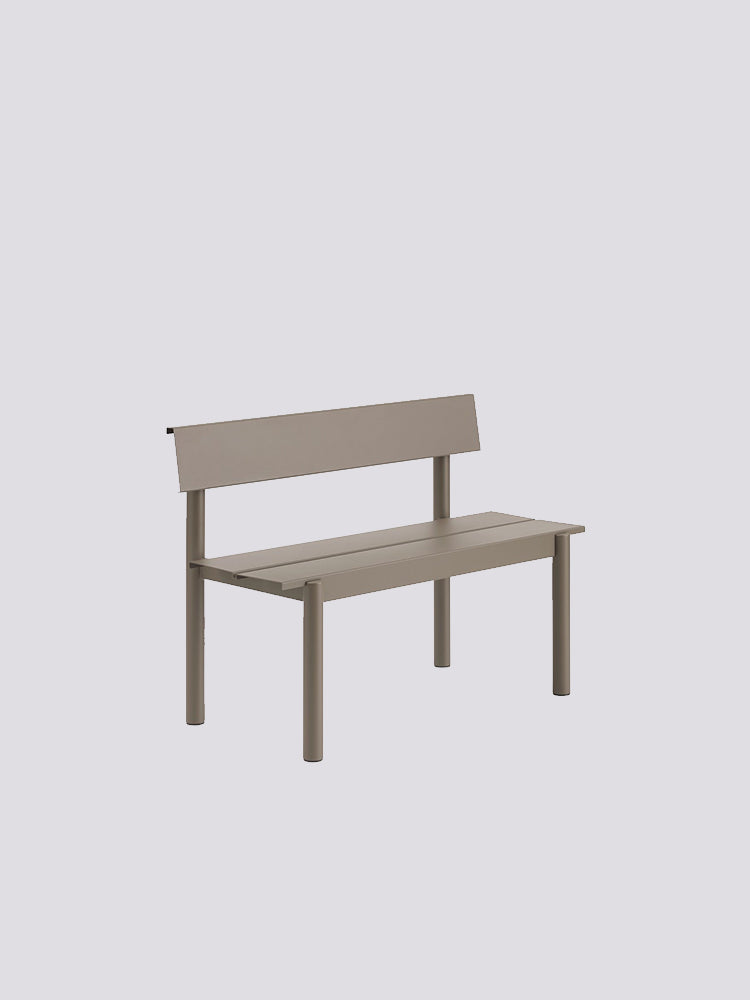 Linear Steel Bench with Backrest
