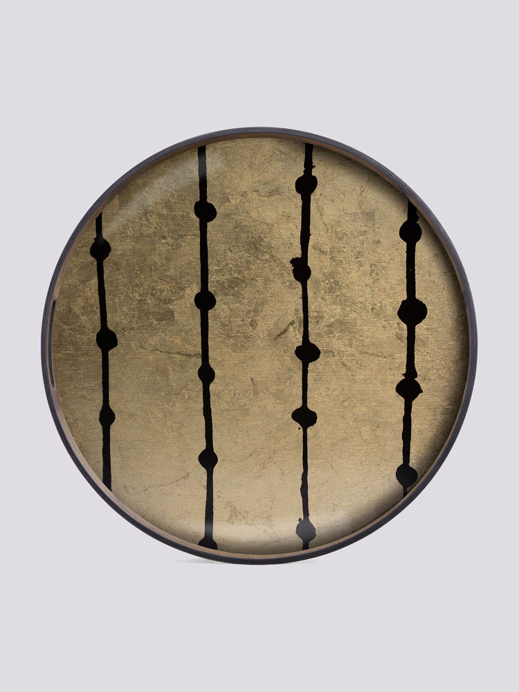 Round Gold Leaf Dots Glass Tray | Ethnicraft | Catalog Interiors