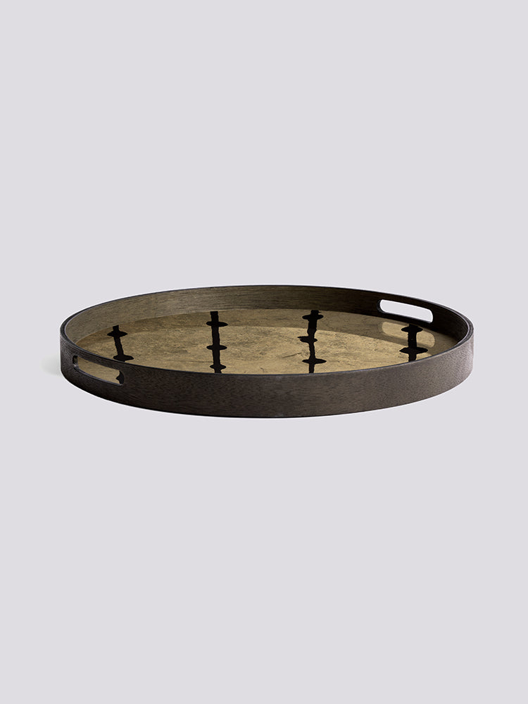 Round Gold Leaf Dots Glass Tray | Ethnicraft | Catalog Interiors