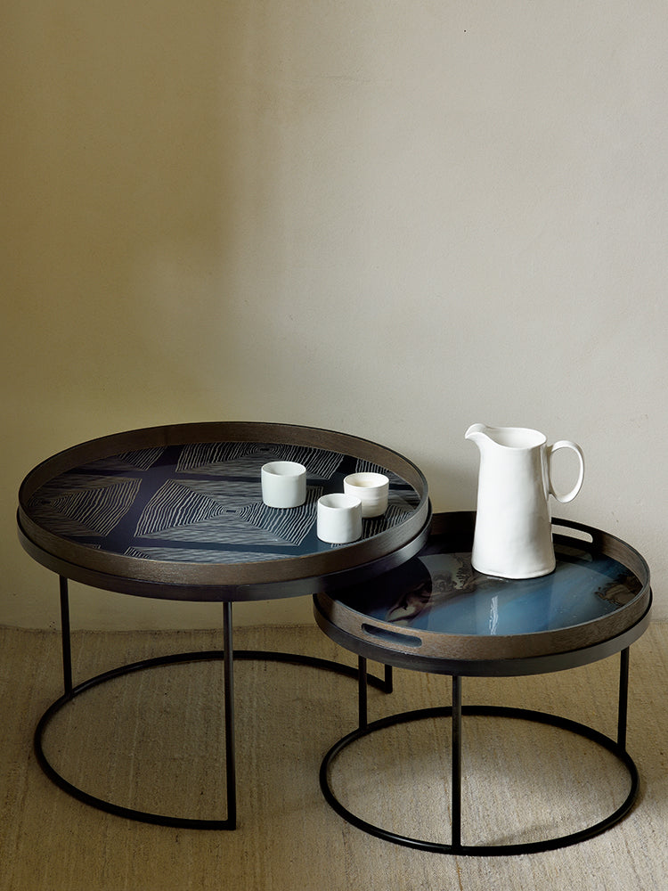 Round Linear Squares Glass Tray | Ethnicraft | Catalog Interiors