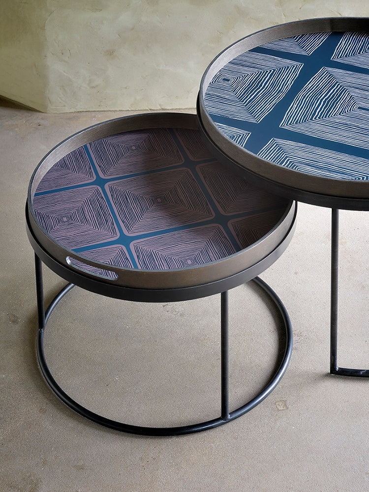 Round Linear Squares Glass Tray | Ethnicraft | Catalog Interiors