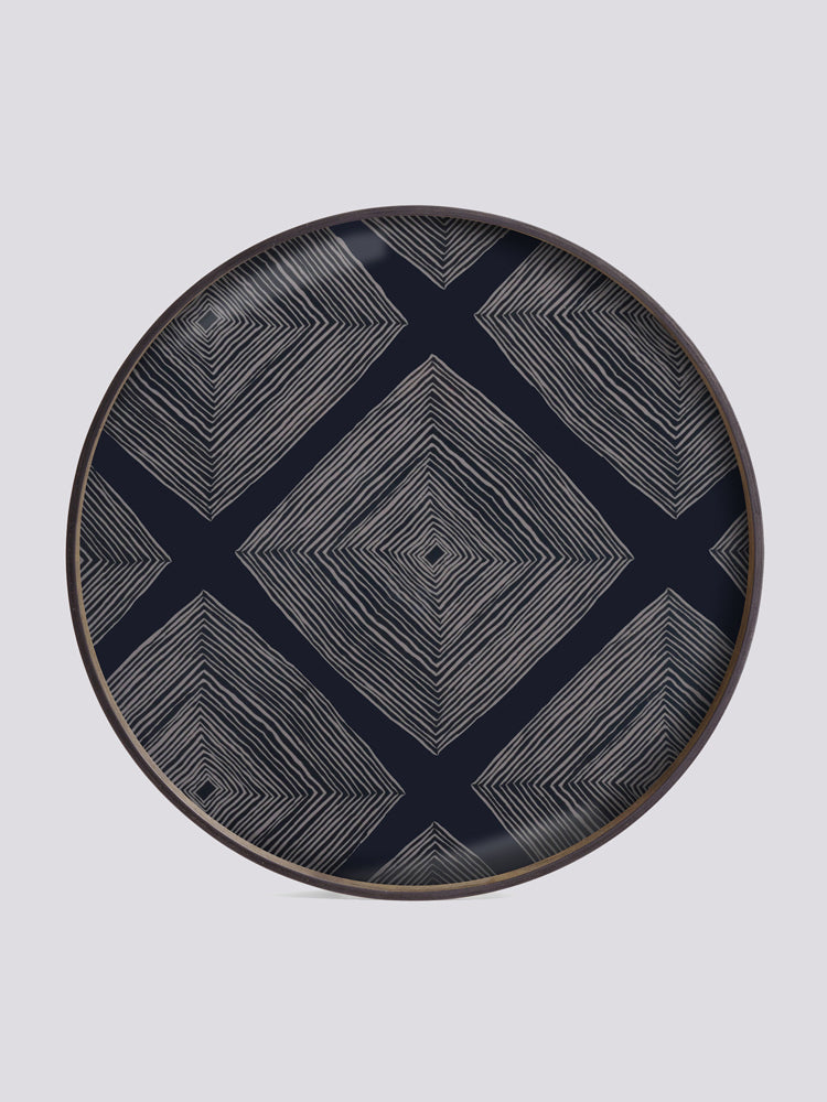 Round Linear Squares Glass Tray | Ethnicraft | Catalog Interiors