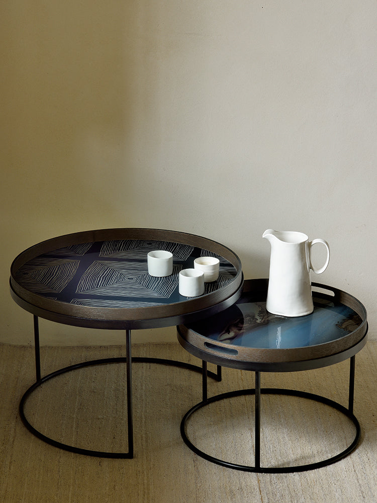 Round Tray Coffee Table Set | Ethnicraft | Catalog Interiors