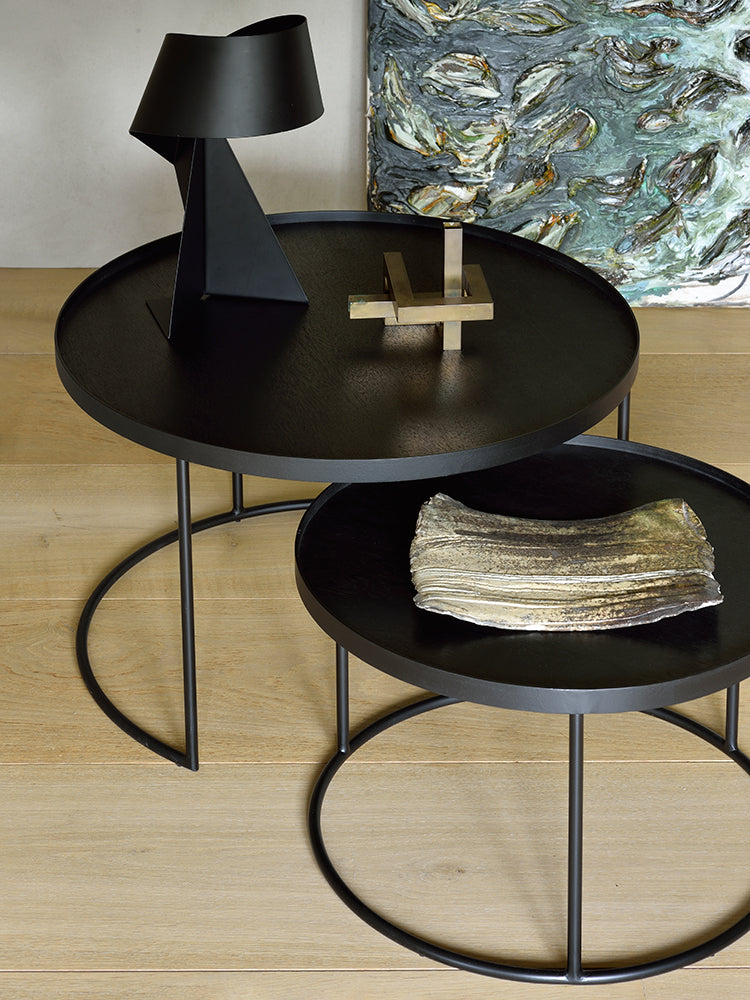 Round Tray Coffee Table Set | Ethnicraft | Catalog Interiors