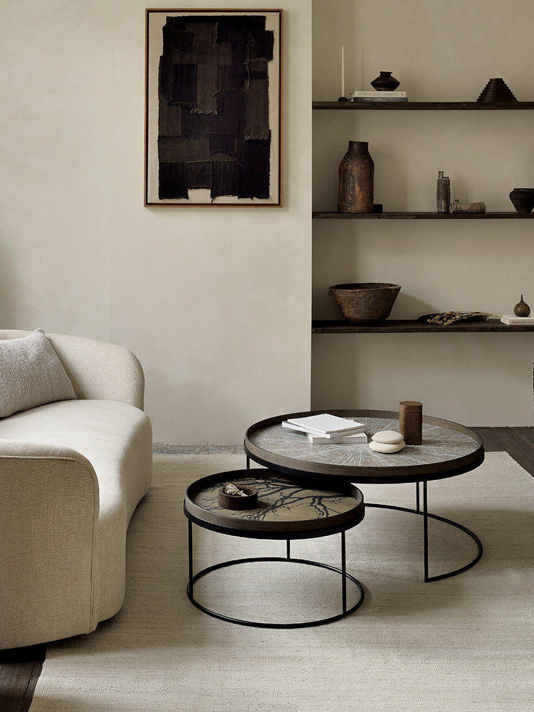 Round Tray Coffee Table Set | Ethnicraft | Catalog Interiors
