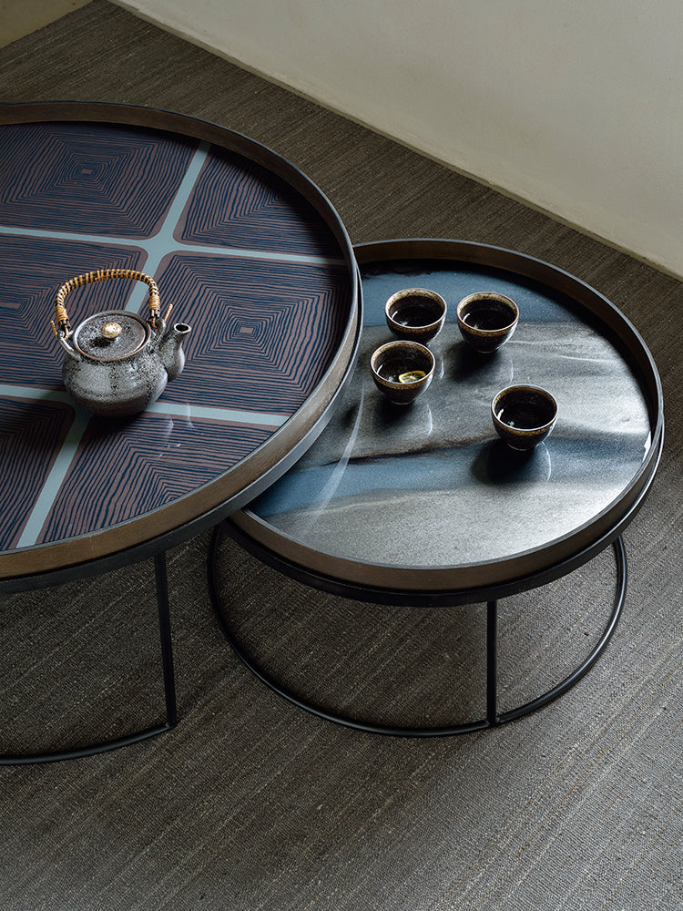 Round Tray Coffee Table Set | Ethnicraft | Catalog Interiors