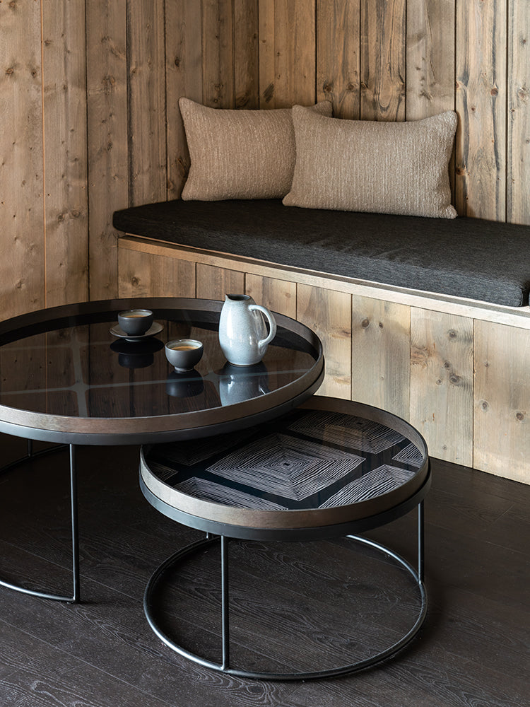 Round Tray Coffee Table Set | Ethnicraft | Catalog Interiors