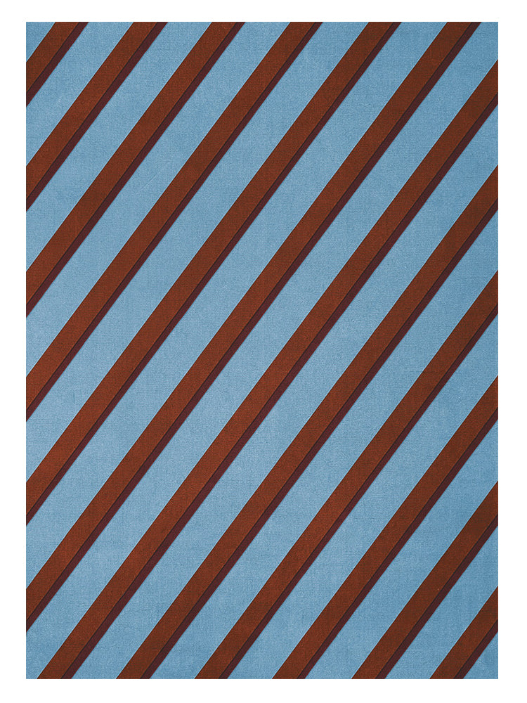Teklan Diagonal Wool Rug Sky