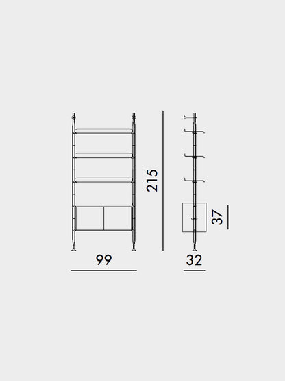 Adam Wood Shelving with Cabinet | Kartell | Catalog Interiors 