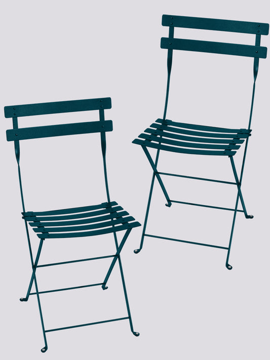 Bistro Metal Chair Set of 2 Acapulco Blue