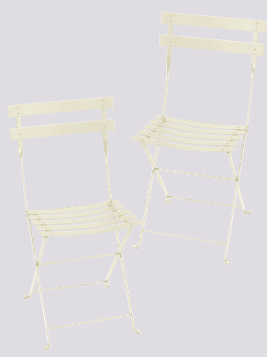 Bistro Metal Chair Set of 2 Clay Grey
