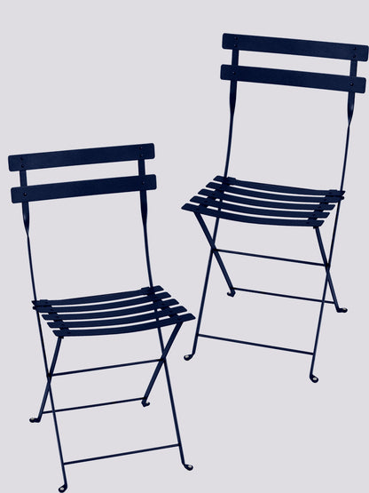 Bistro Metal Chair Set of 2 Deep Blue