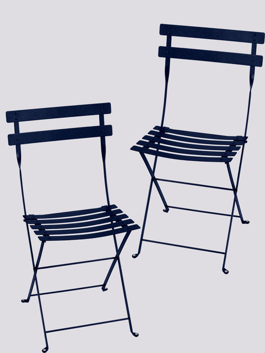 Bistro Metal Chair Set of 2 Deep Blue