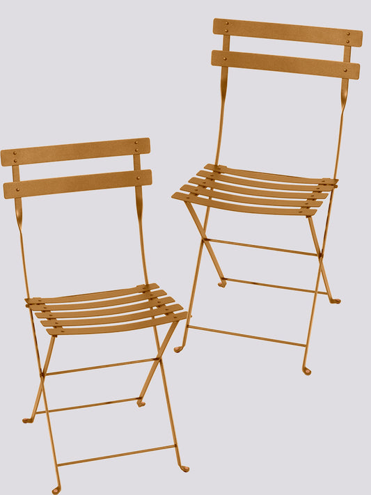 Bistro Metal Chair Set of 2 Gingerbread