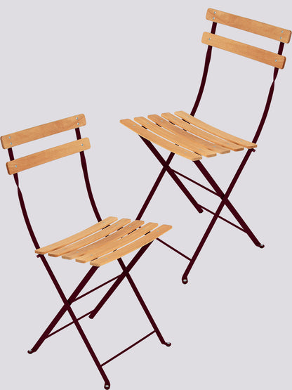 Bistro Natural Chair Set of 2 Black Cherry