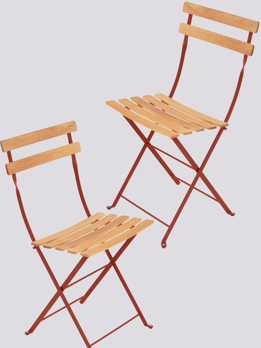 Bistro Natural Chair Set of 2 Red Ochre