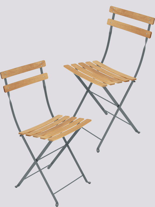 Bistro Natural Chair Set of 2 Storm Grey