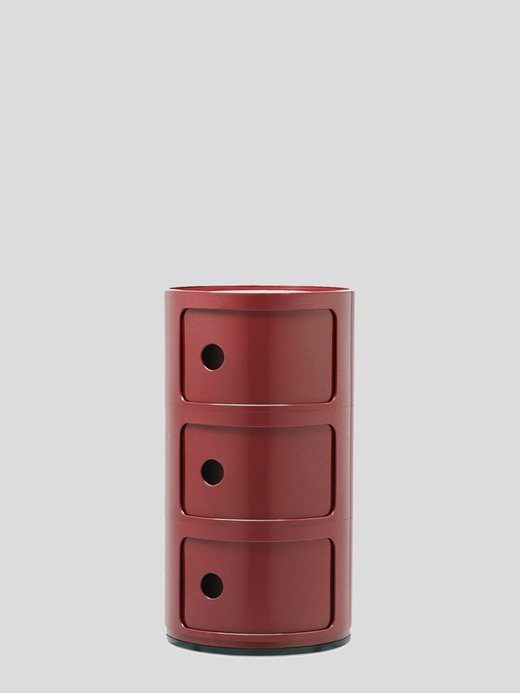 Ex-Display Componibili 3 Drawer Burgundy | Kartell | Catalog Interiors UK