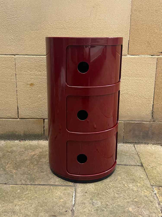 Ex-Display Componibili 3 Drawer Burgundy | Kartell | Catalog Interiors UK