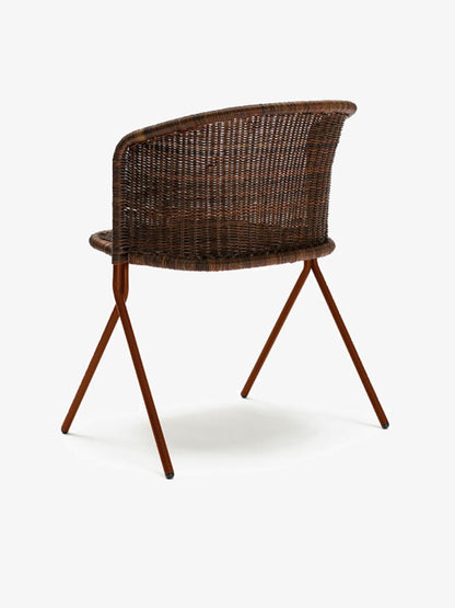 Ex-Display Kaki Armchair Oxide Red Frame & Rust Rattan