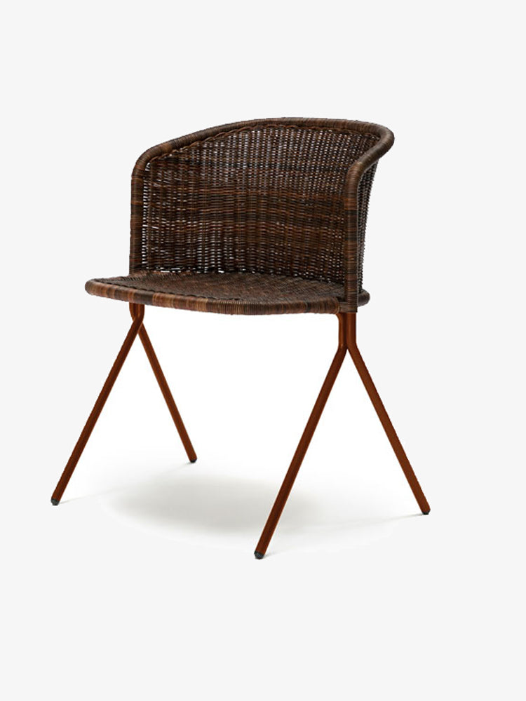 Ex-Display Kaki Armchair Oxide Red Frame & Rust Rattan