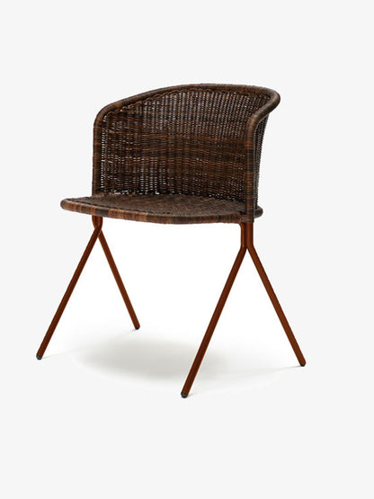 Ex-Display Kaki Armchair Oxide Red Frame & Rust Rattan