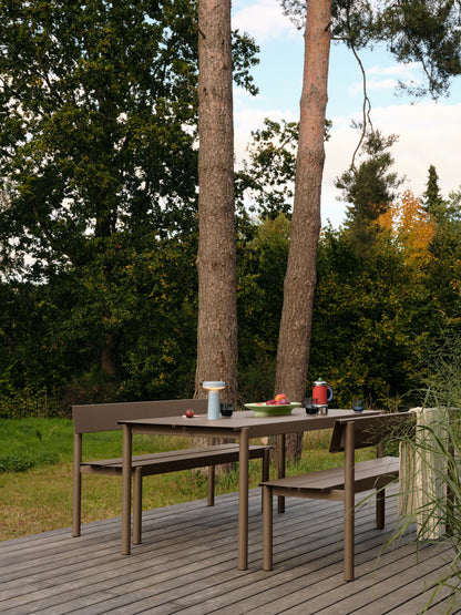 Linear Steel Bench with Backrest