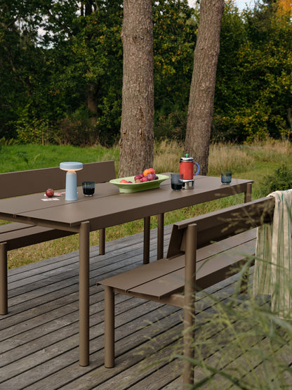 Linear Steel Bench with Backrest