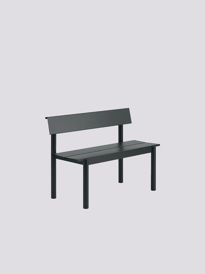 Linear Steel Bench with Backrest