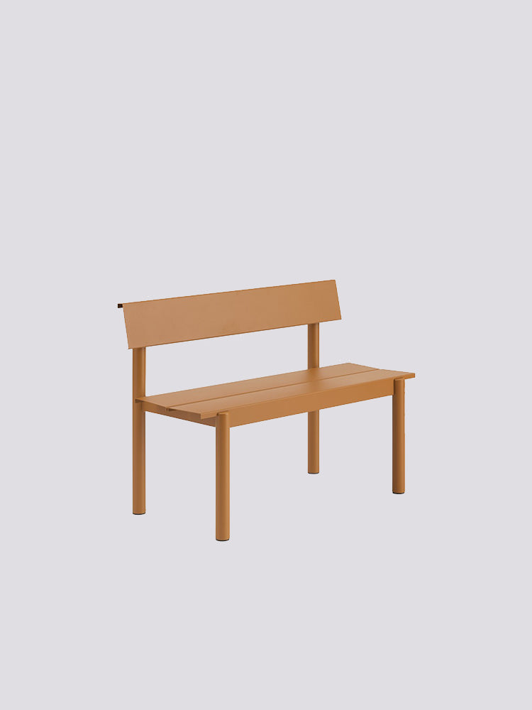 Linear Steel Bench with Backrest