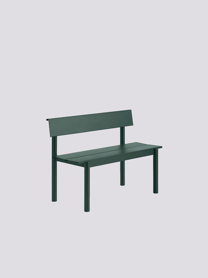 Linear Steel Bench with Backrest
