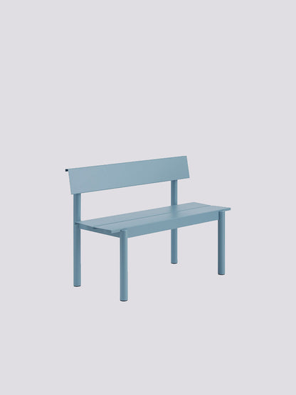 Linear Steel Bench with Backrest