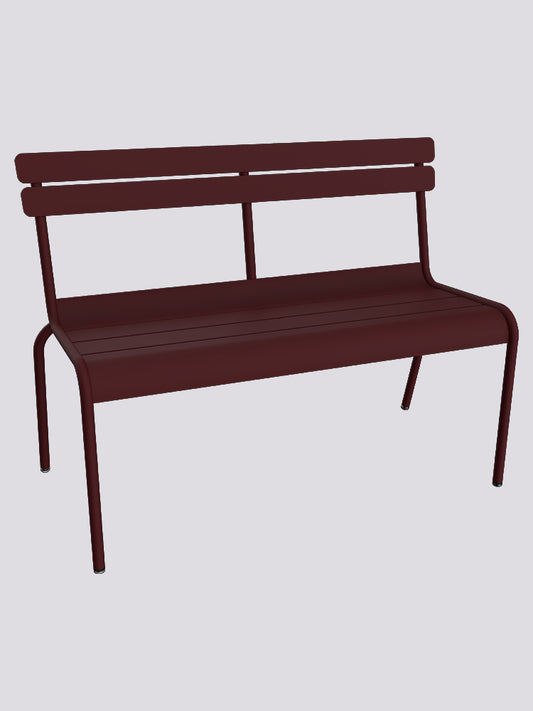 Luxembourg Outdoor 2/3 Bench with Backrest Black Cherry