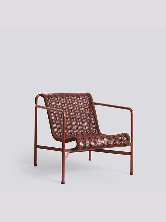 Palissade Cord Outdoor Furniture Lounge Chair Low Iron Red