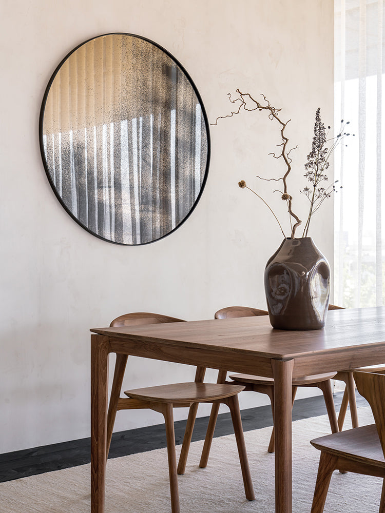 Round Aged Wall Mirror