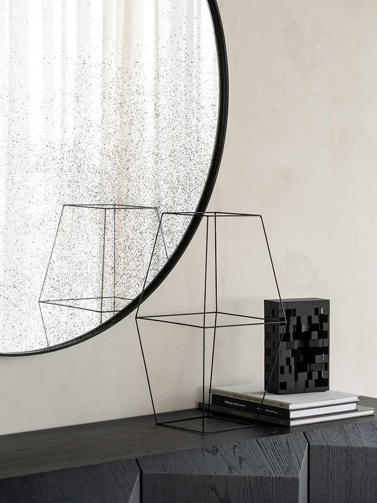 Round Aged Wall Mirror