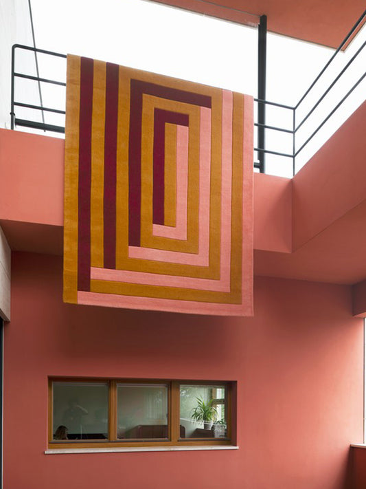 Teklan Labyrinth Coral Pink Rug