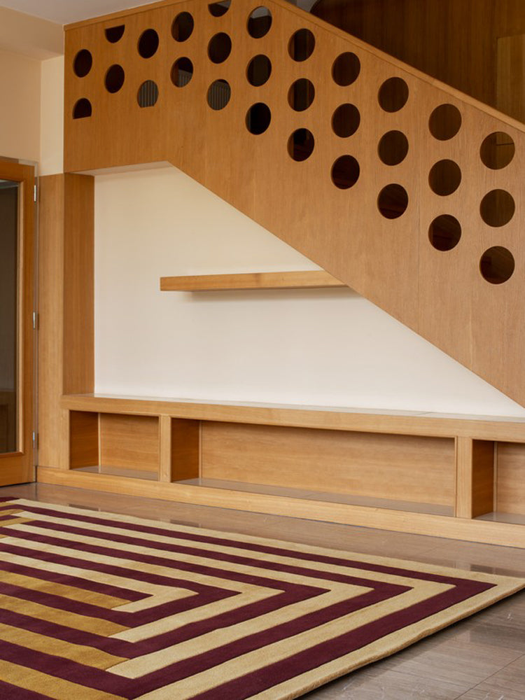 Teklan Labyrinth Mulberry Sand Rug