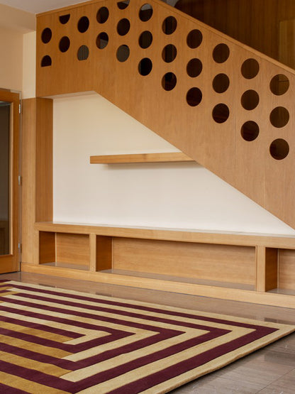 Teklan Labyrinth Mulberry Sand Rug