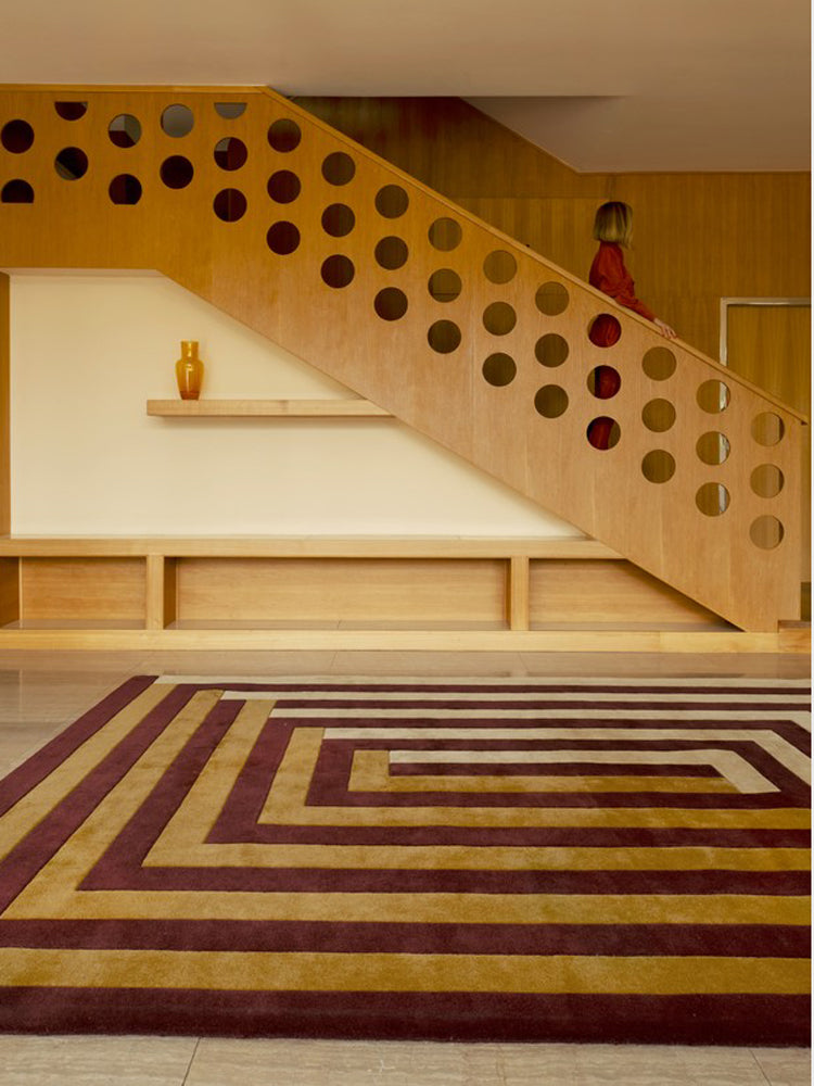 Teklan Labyrinth Mulberry Sand Rug