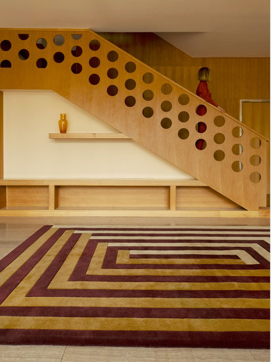 Teklan Labyrinth Mulberry Sand Rug