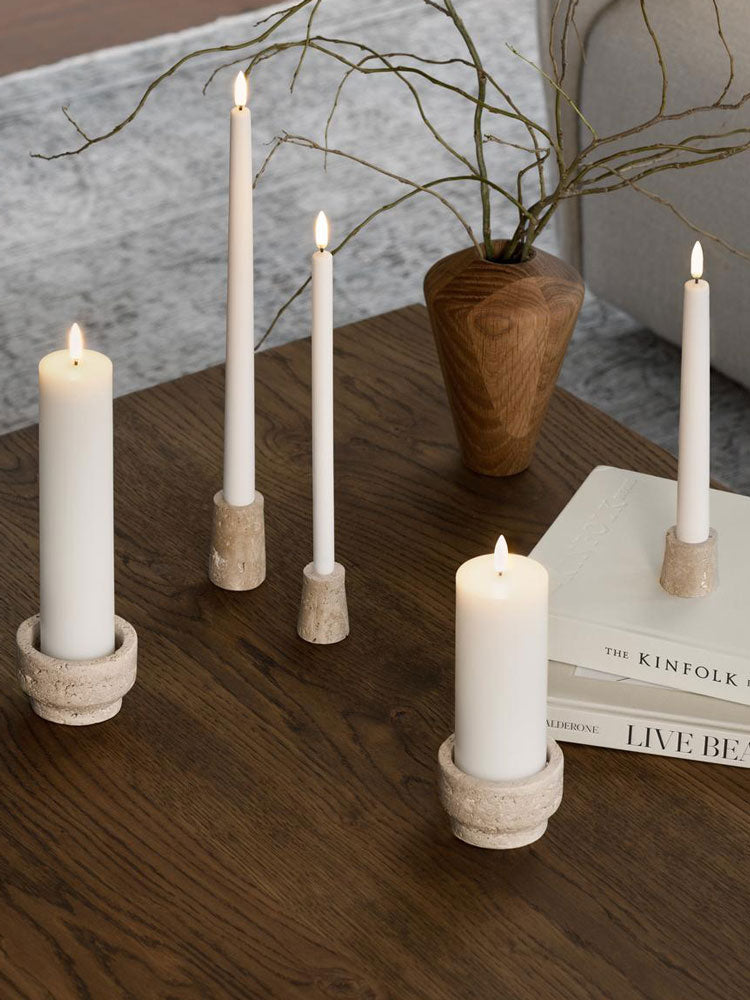Travertine Candleholder | Uyuni | Catalog Interiors