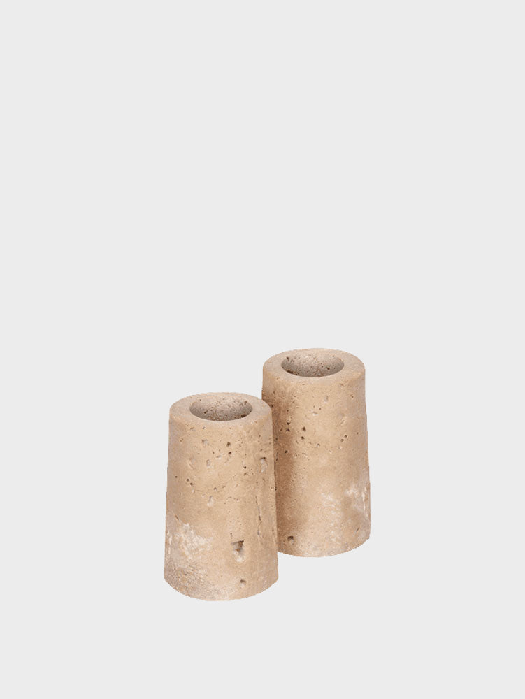 Travertine Candleholder | Uyuni | Catalog Interiors
