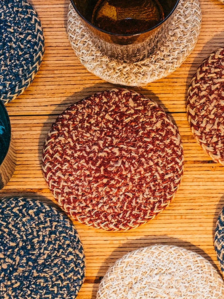 Woven Jute Coasters set of 4 | Catalog Interiors UK